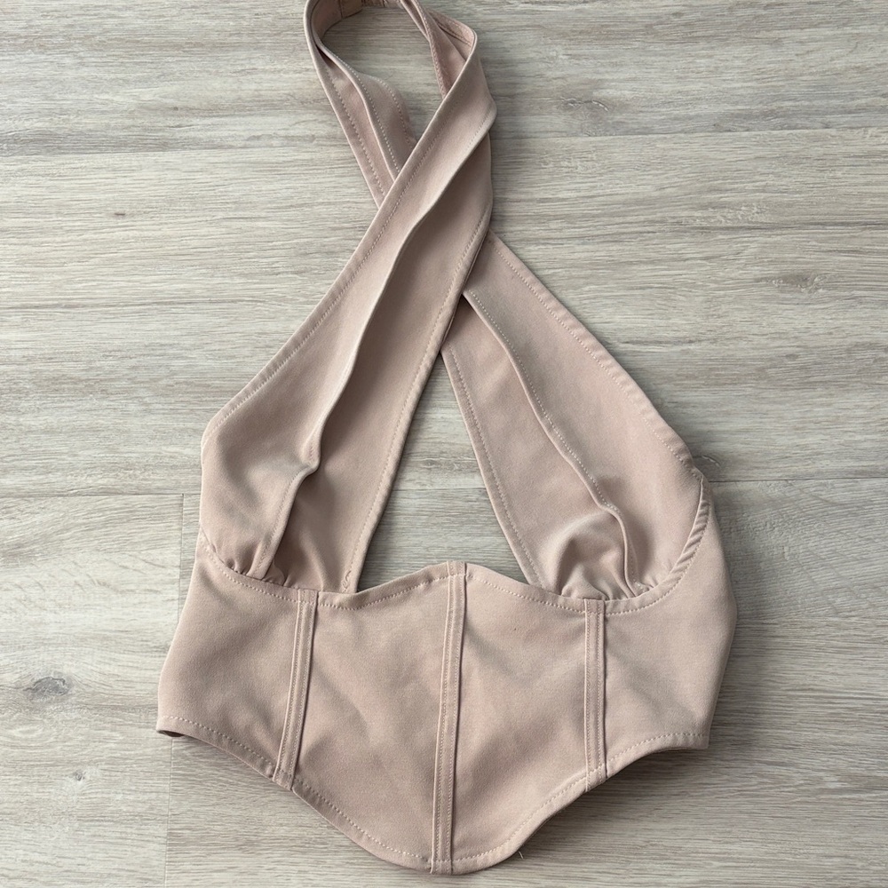 Beige Halter Top